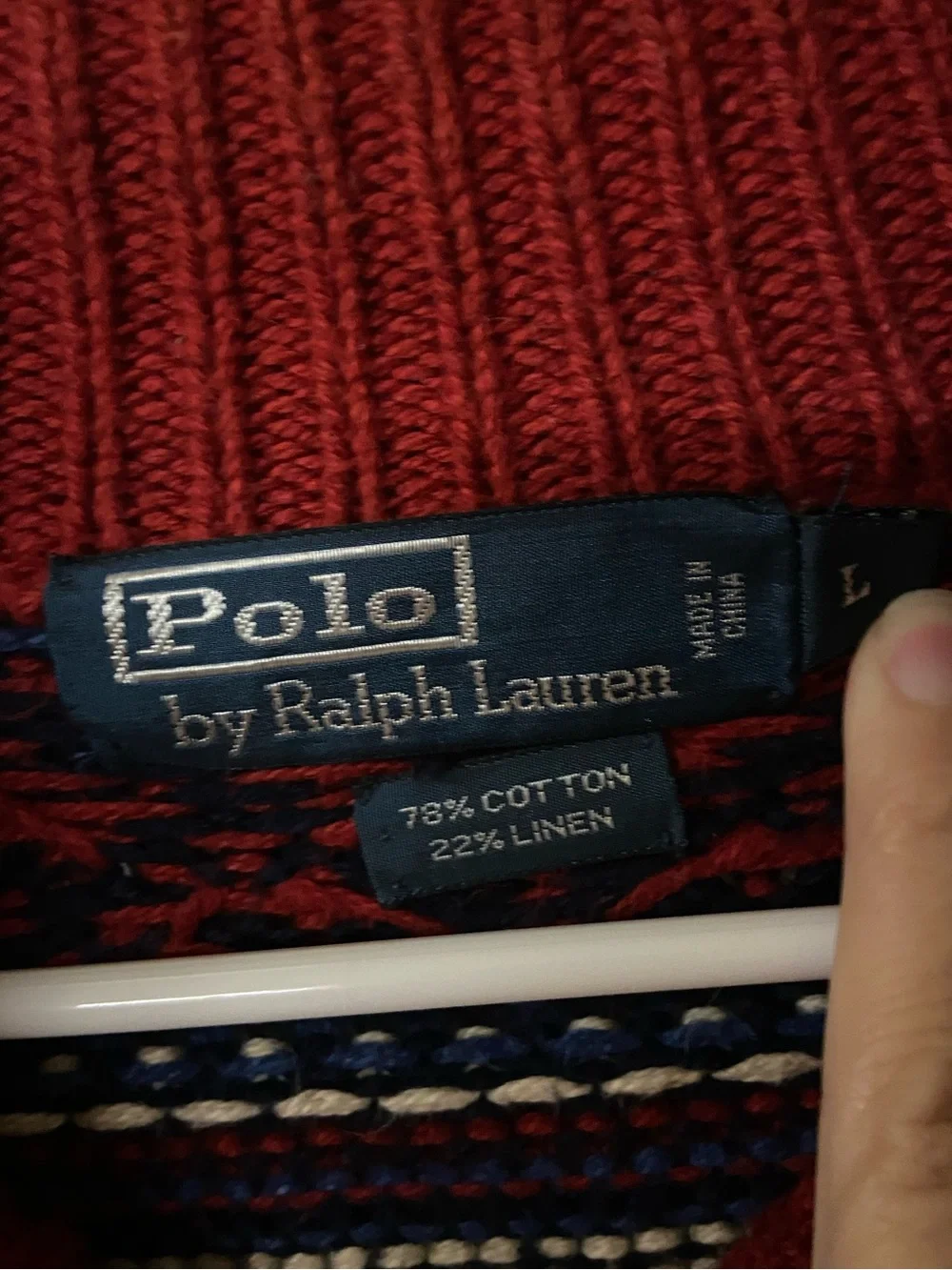 Polo Ralph Lauren Sweater Fair Isle Buffalo Nickel Button Cardigan Cotton Linen